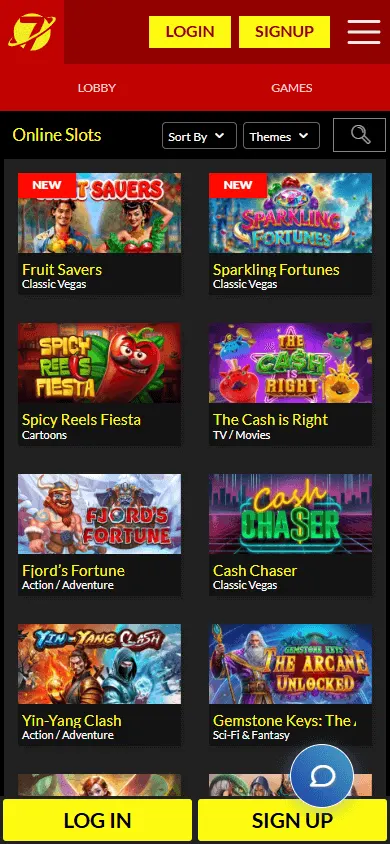 Planet 7 Casino games screen on a mobile browser